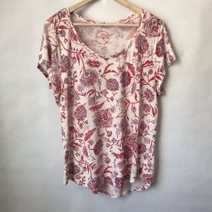 Lucky Brand Red Paisley Tee